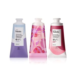 Kit Creme para as Mãos Tododia Flor de Pêssego e Jasmim + Algodão + Cereja e Avelã (3 produtos)