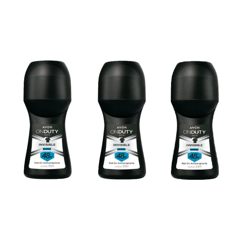 Kit Desodorante Antitranspirante Masculino Roll On Invisible