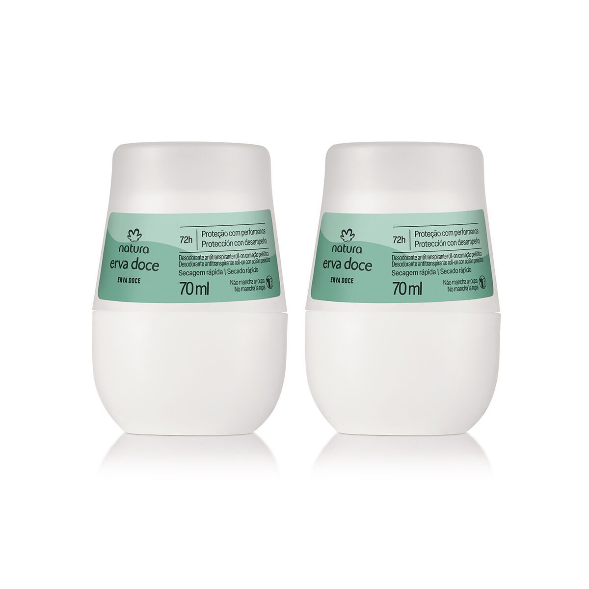 Kit Desodorante Antitranspirante Roll on Erva Doce 2 unidades