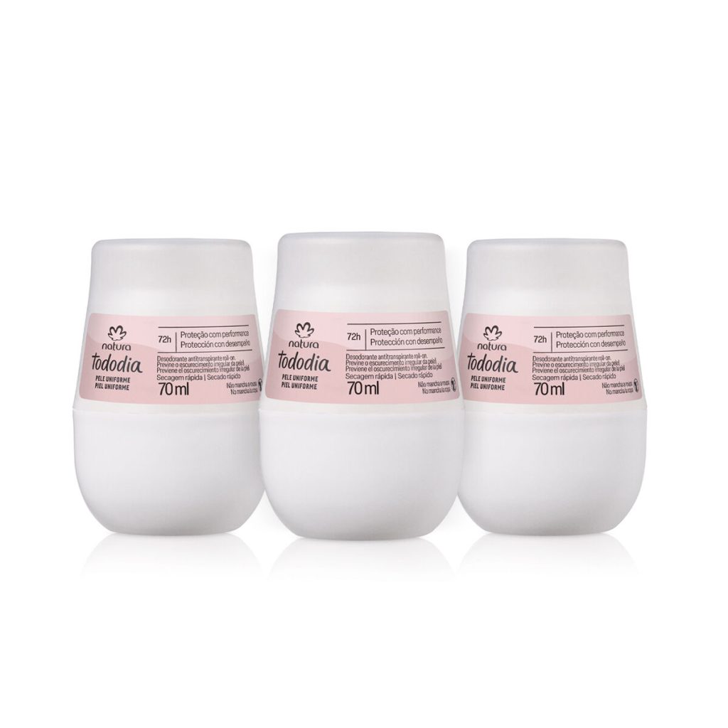 Kit Desodorante Antitranspirante Roll-on Tododia Pele Uniforme (3 unidades)