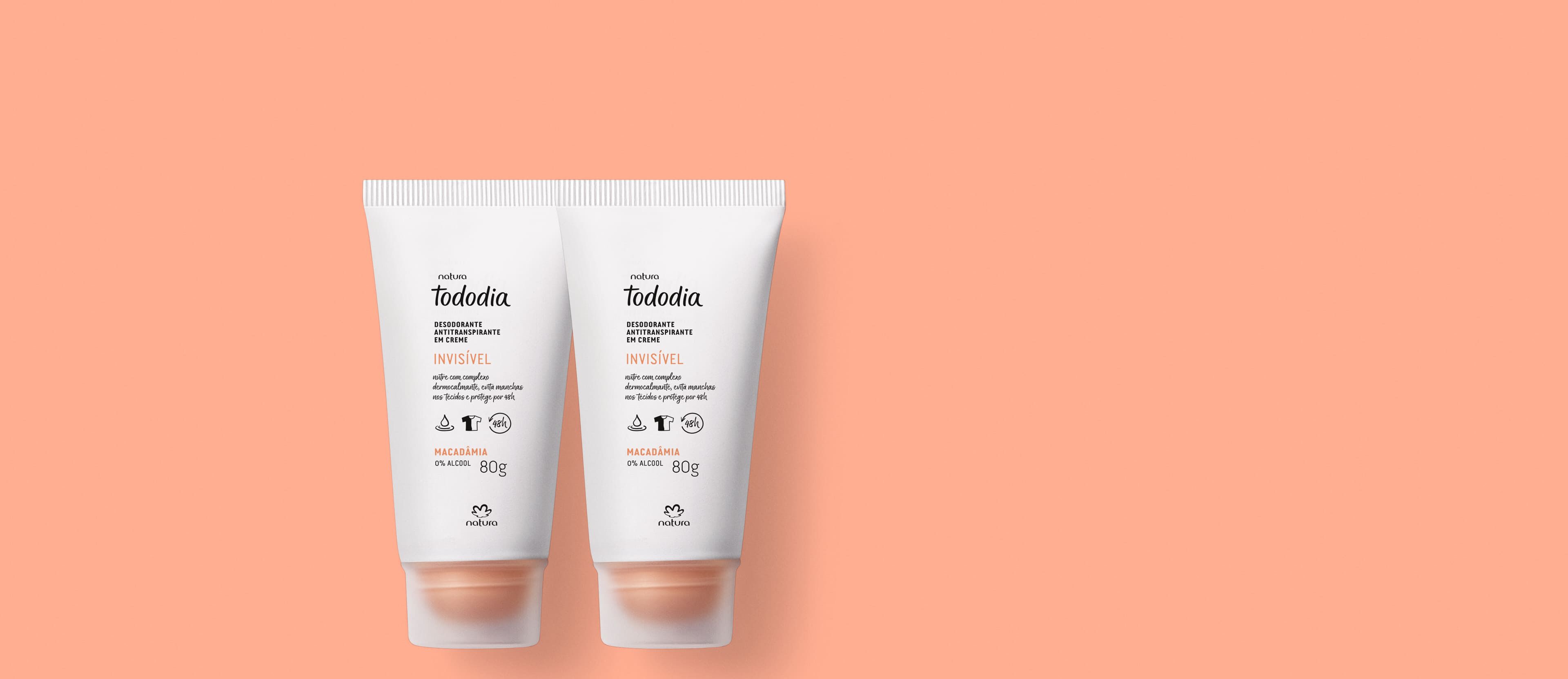 Kit Desodorante Antitranspirante em Creme Tododia Macadamia 2 unidades