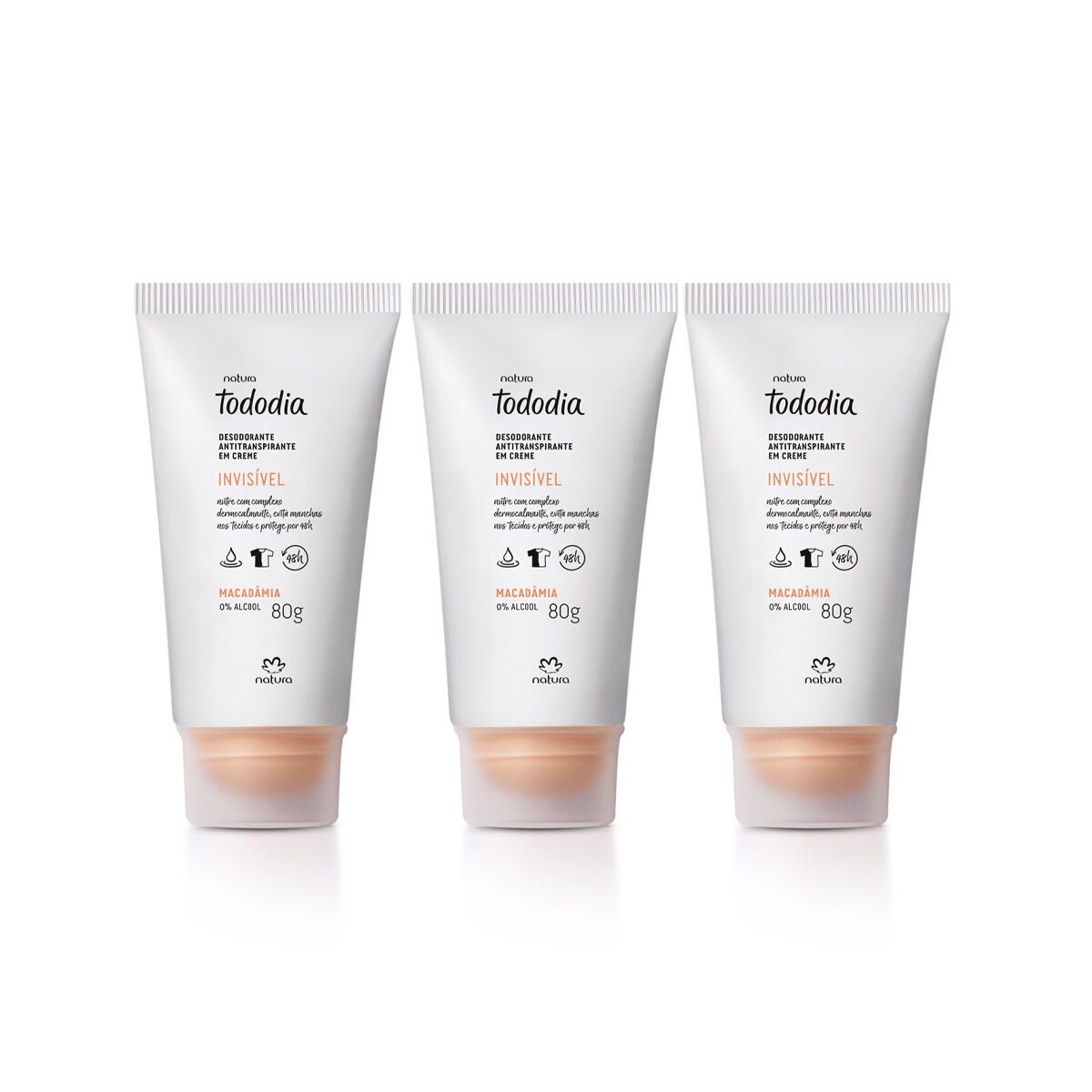 Kit Desodorante Antitranspirante em Creme Tododia Macadamia 3 unidades