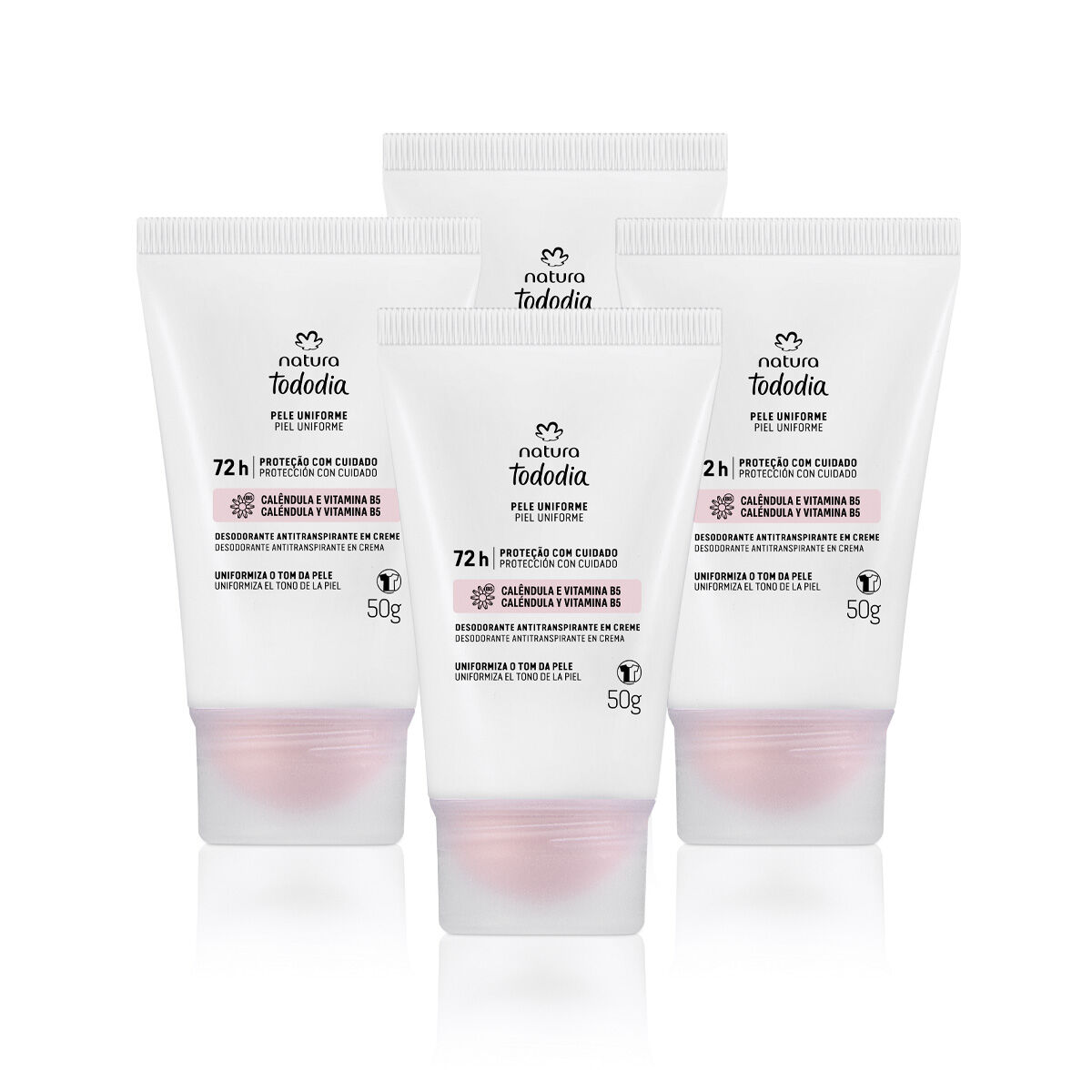 Kit Desodorante em Creme Tododia Leite de Algodao 4 produtos