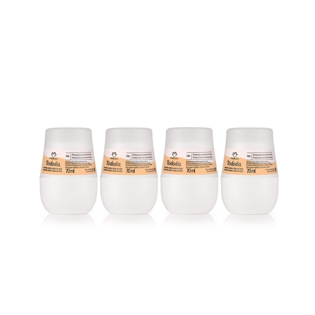 Kit Desodorantes Roll-on Tododia Manga Rosa e Água de Coco (4 produtos)