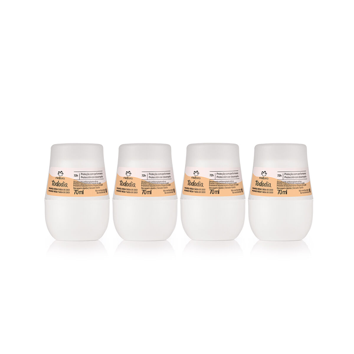 Kit Desodorantes Roll-on Tododia Manga Rosa e Água de Coco (4 produtos) 2 Kit Desodorantes Roll on Tododia Manga Rosa e Agua de Coco