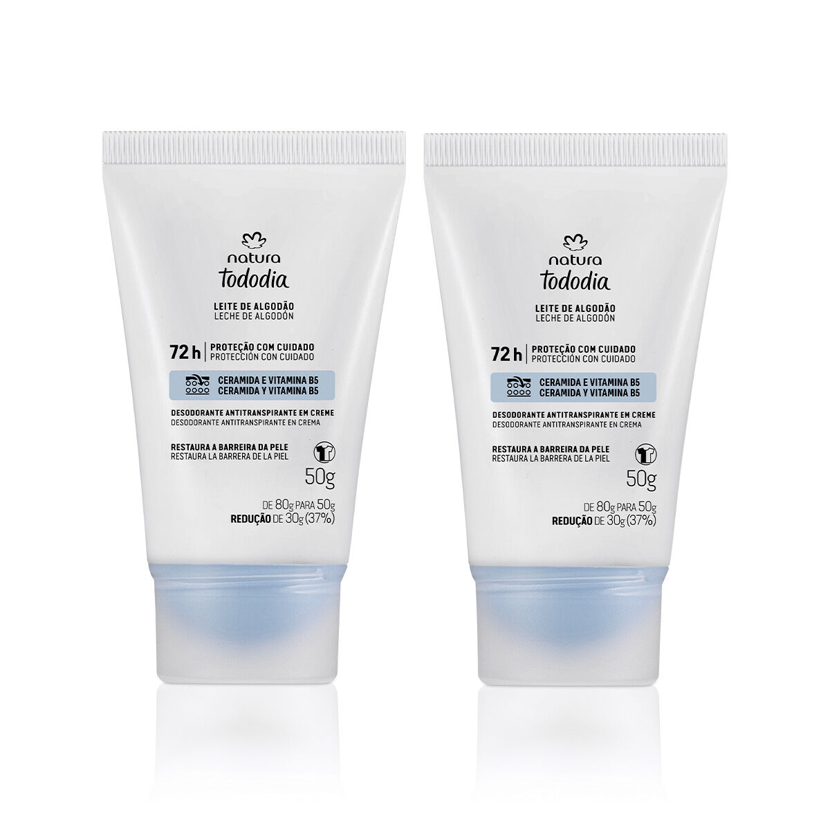 Kit Desodorantes em Creme Tododia Leite de Algodao 2 produtos