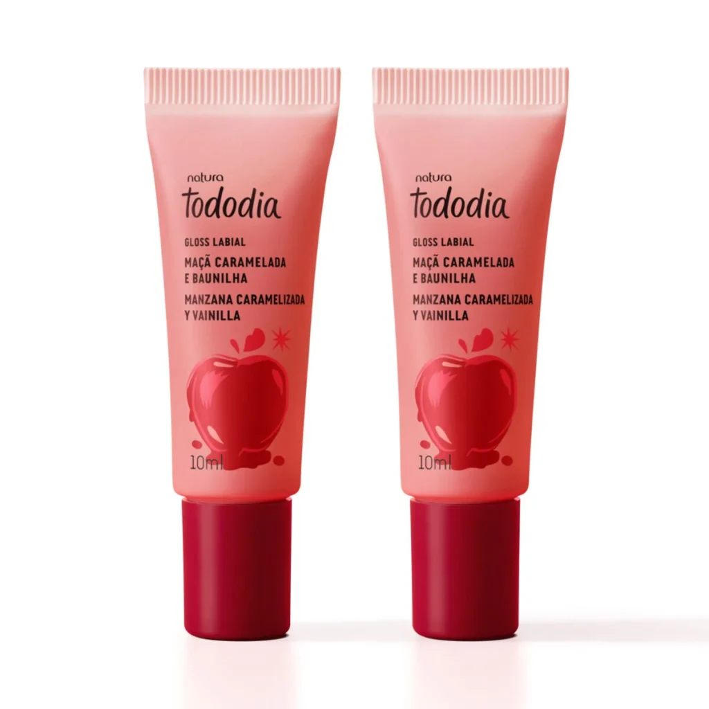 Kit Gloss Labial Tododia Maçã Caramelada e Baunilha