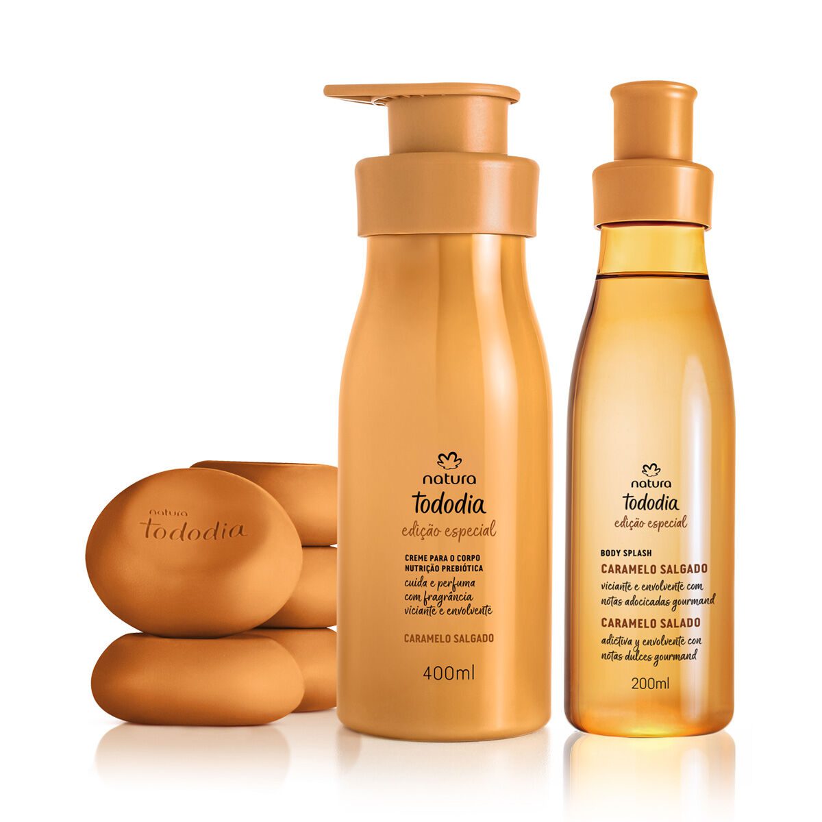 Kit Hidratante Sabonete e Body Splash Tododia Caramelo Salgado 3