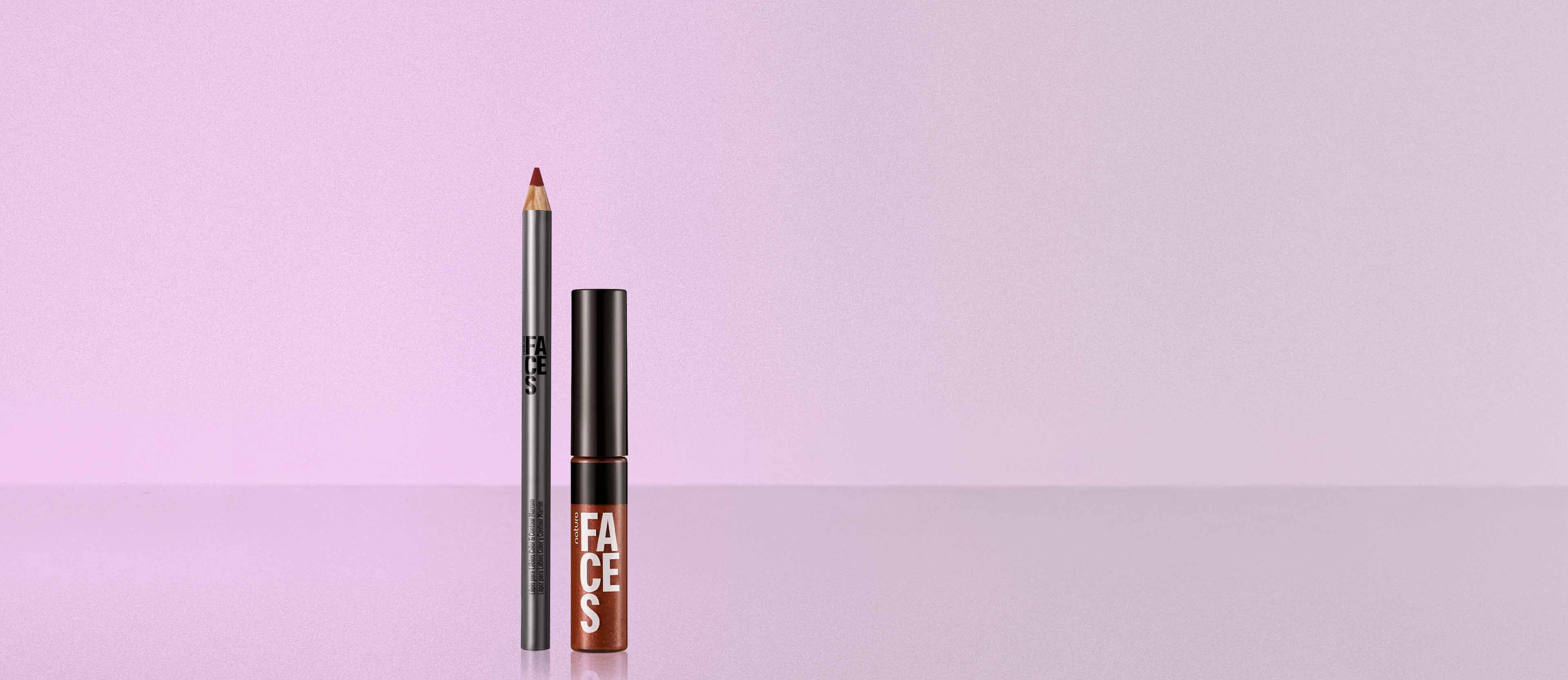 Kit Lapis para Labios e Gloss Marrom Natura Faces