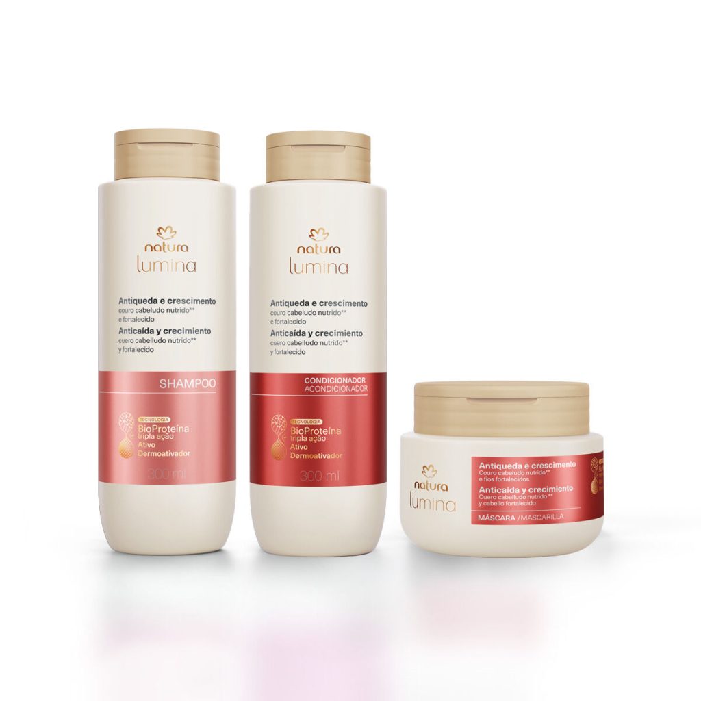 Kit Lumina Shampoo Antiqueda e Crescimento + Condicionador Fortificante Antiqueda + Máscara Condicionadora Antiquebra (3 produtos)