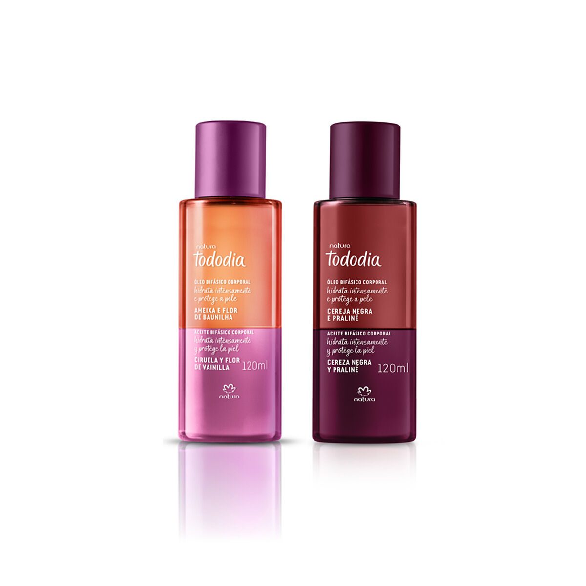 Kit Oleo Bifasico Corporal Tododia Cereja Negra e Ameixa e
