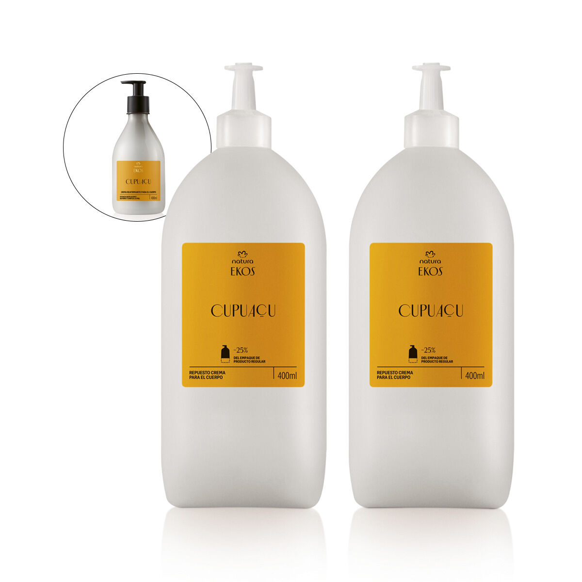 Kit Refil Creme Desodorante Hidratante Ekos Cupuacu