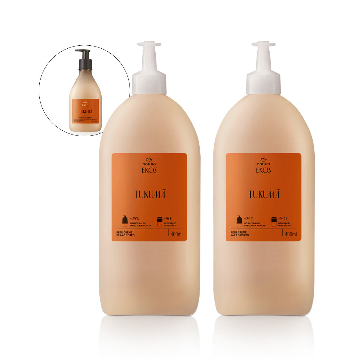 Kit Refil Creme Desodorante Hidratante Ekos Tukuma