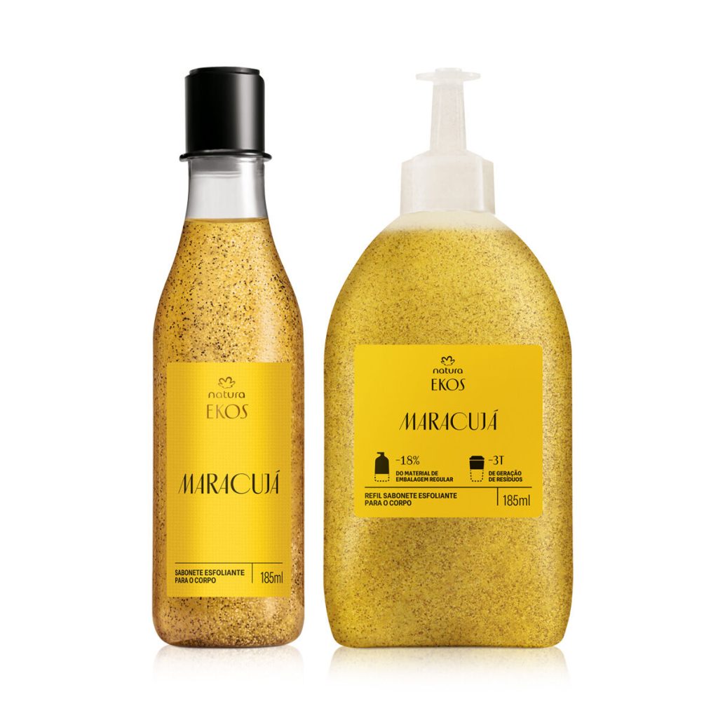 Kit Sabonete Líquido Esfoliante Ekos Maracujá com Refil