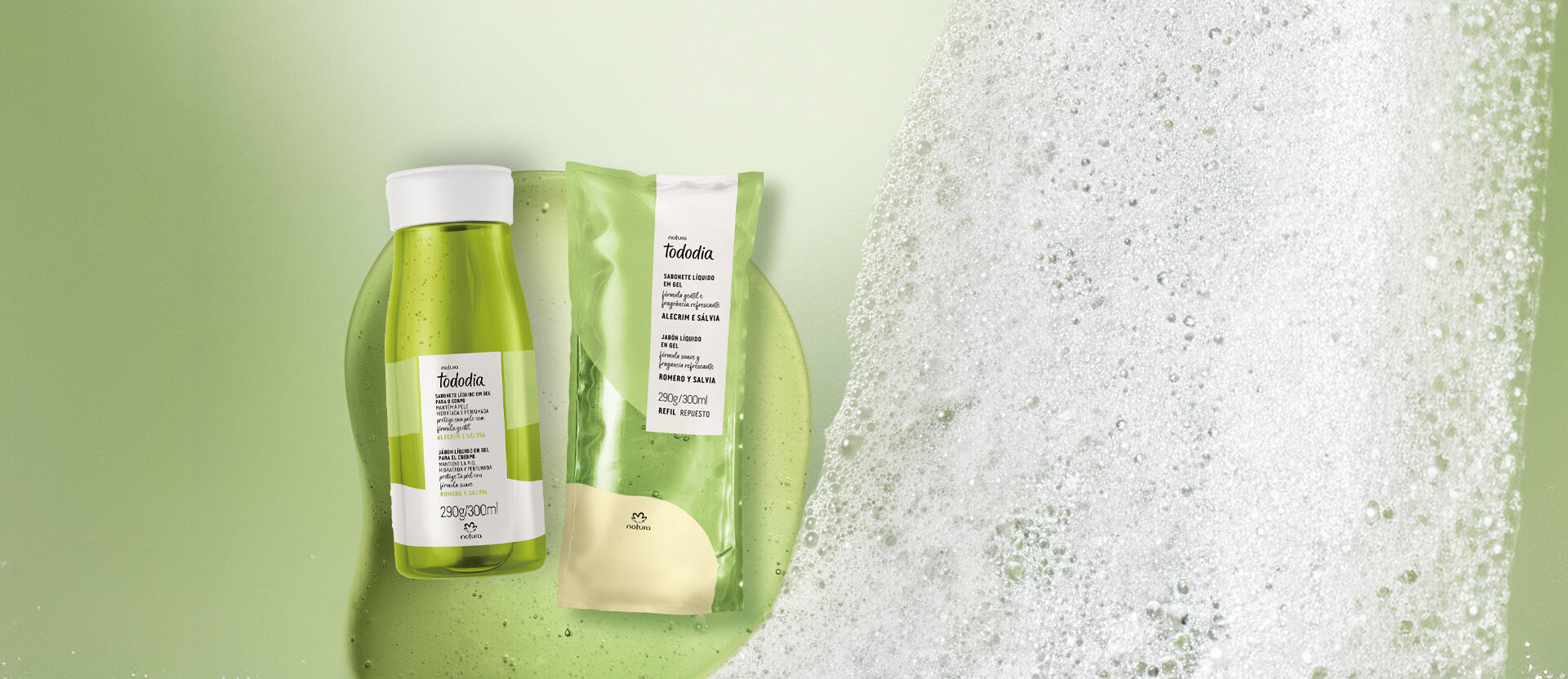 Kit Sabonete Liquido em Gel Alecrim e Salvia Tododia
