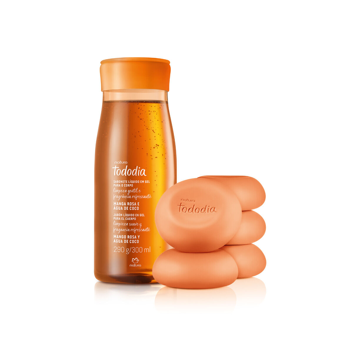 Kit Tododia Manga Rosa e Água de Coco Sabonetes em Barra + Sabonete Líquido em Gel (6 produtos) 2 Kit Tododia Manga Rosa e Agua de Coco Sabonetes em