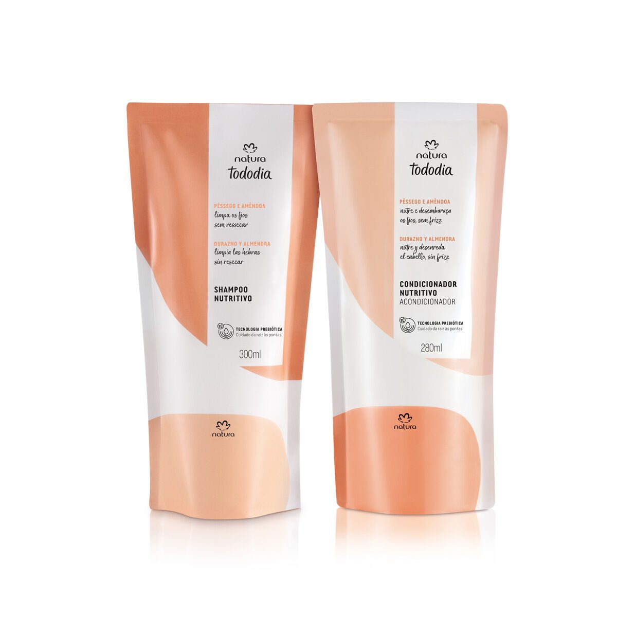 Kit Tododia Refil Shampoo e Condicionador Nutricao Pessego e Amendoa