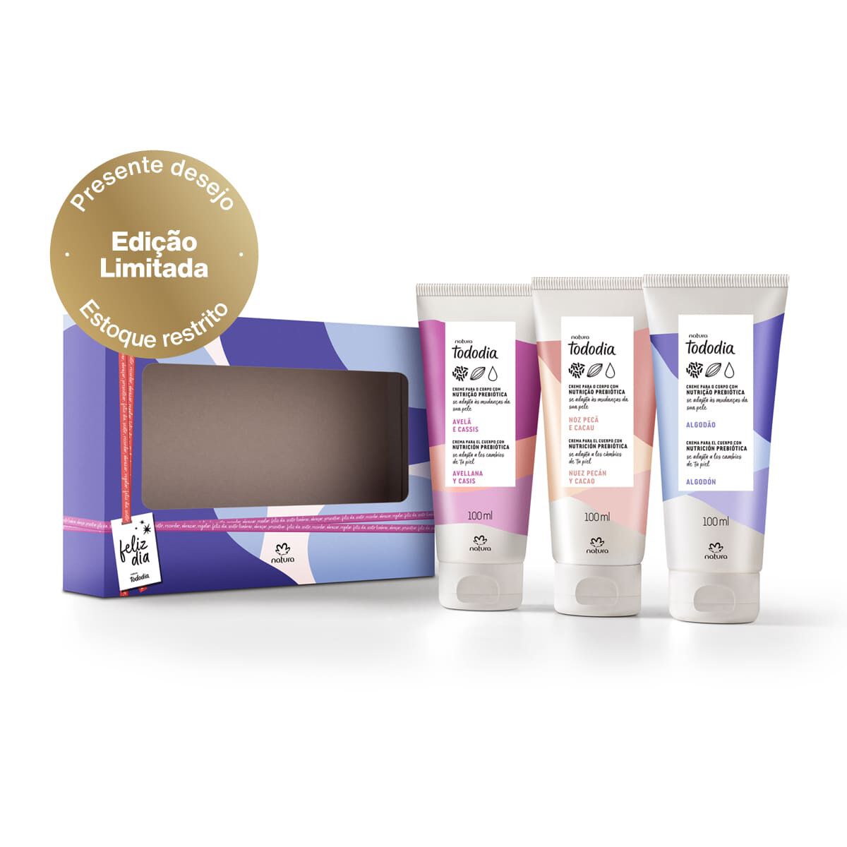 Presente Natura Tododia Trio Corporal Best Seller 3 unidades de 100 ml 3 Presente Natura Tododia Trio Corporal Best Seller