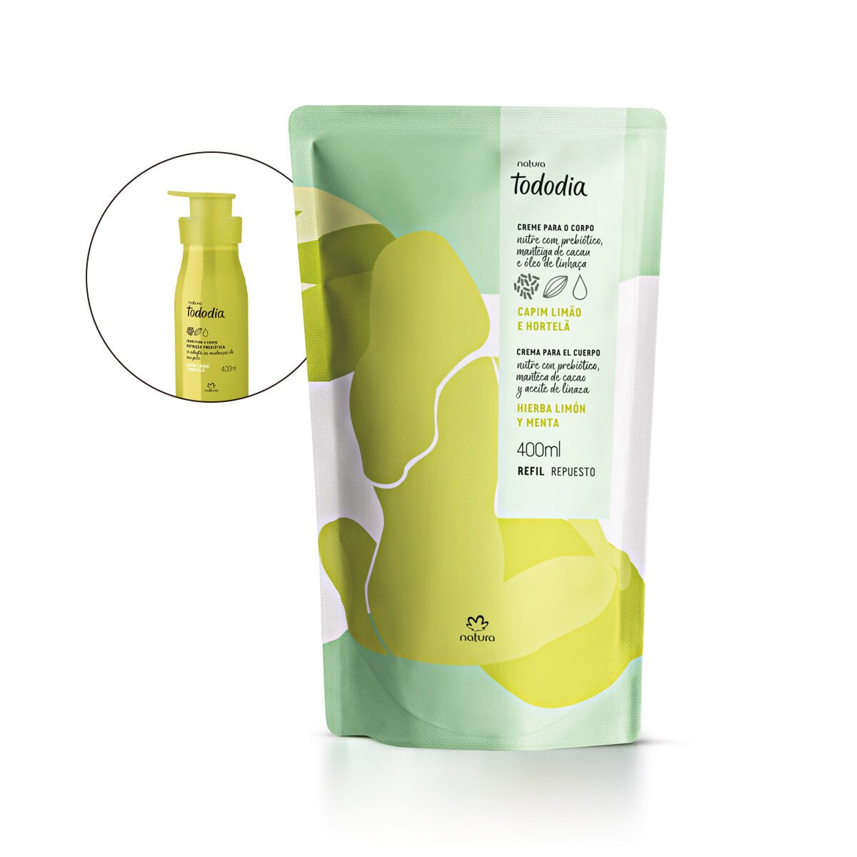 Refil Creme Desodorante Nutritivo Para o Corpo Tododia Capim Limao