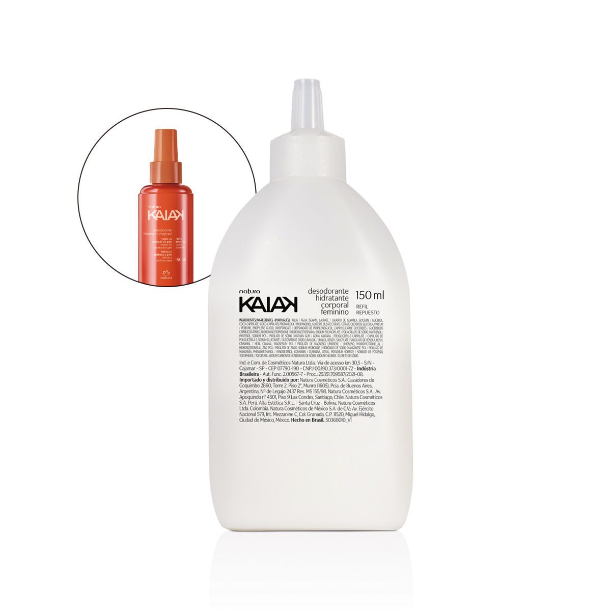 Refil Desodorante Hidratante Corporal Kaiak Feminino