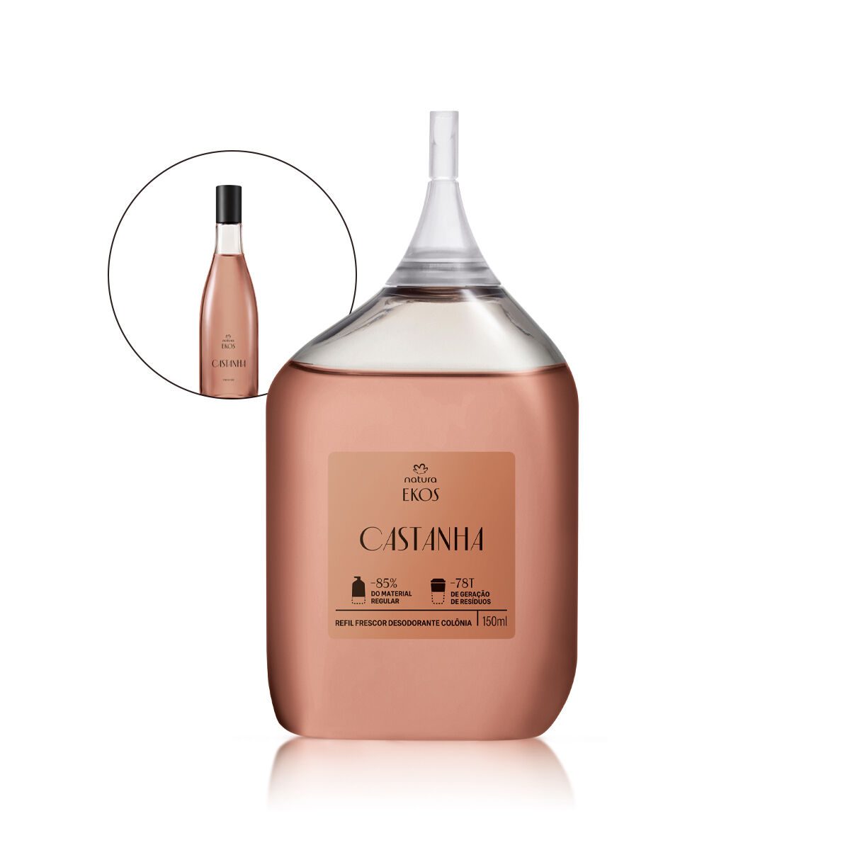 Refil Frescor Deo Colônia Castanha Ekos 150 ml 2 Refil Frescor Deo Colonia Castanha Ekos 150 ml