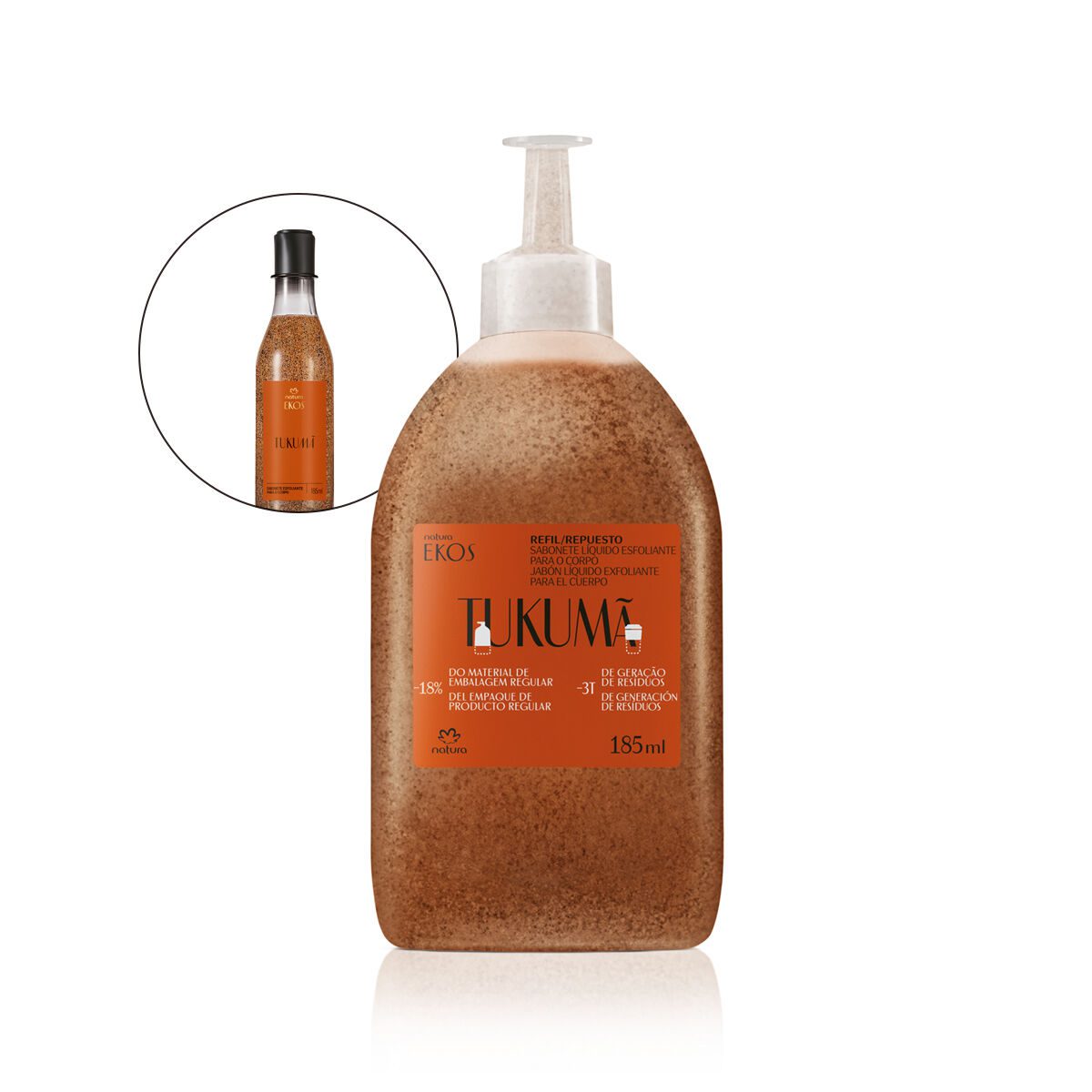Refil Sabonete Liquido Esfoliante Corporal Ekos Tukuma