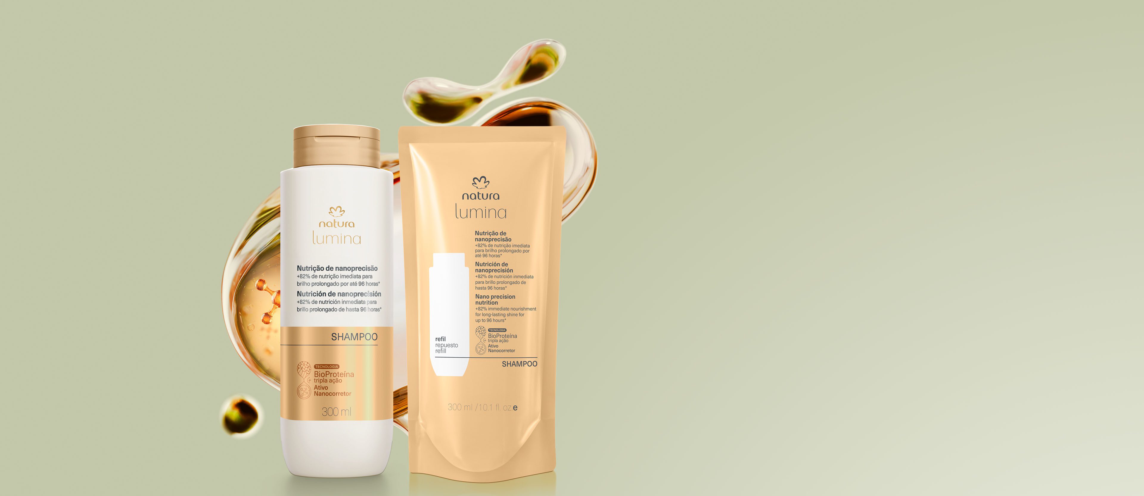Shampoo Lumina Nutricao de Nanoprecisao com Refil 2 unidades
