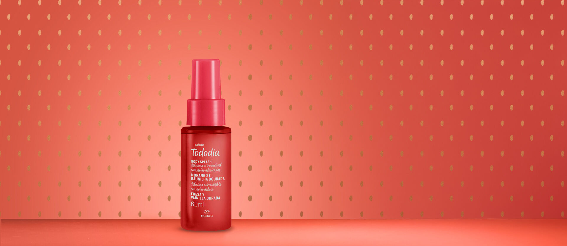 1792105771 538 Body Splash Morango e Baunilha Dourada Tododia 60 ml