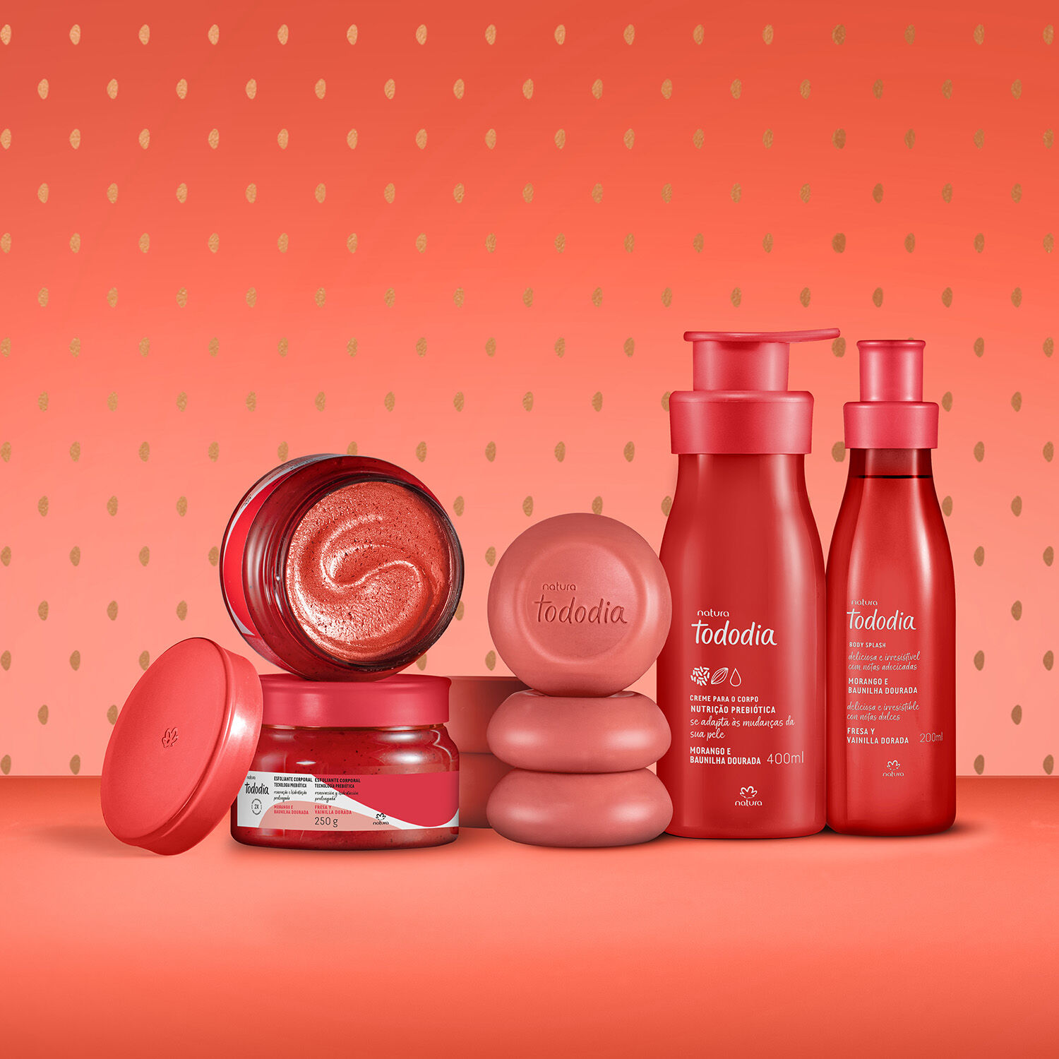 1793245539 377 Kit Tododia Morango e Baunilha Dourada Completo 4 produtos