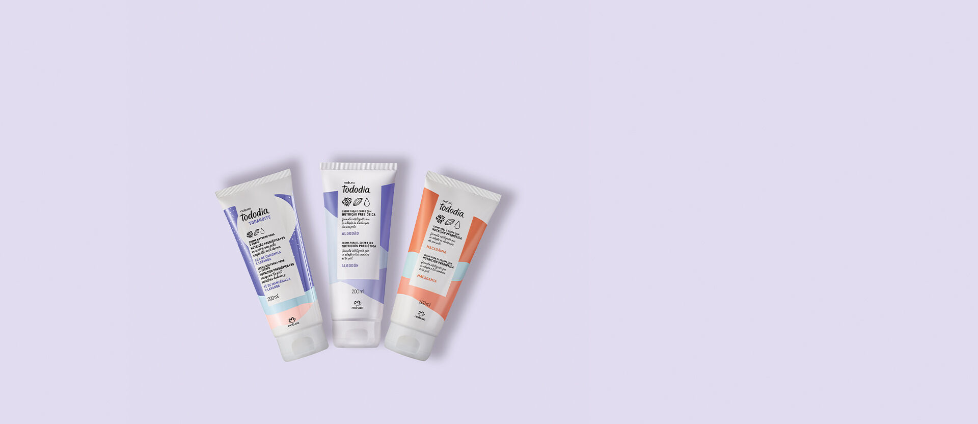 Kit Cremes Corporais Tododia Macadâmia, Algodão e Chá de Camomila e Lavanda (3 produtos) 3 1793256689 763 Kit Cremes Corporais Tododia Macadamia Algodao e Cha de Camomila