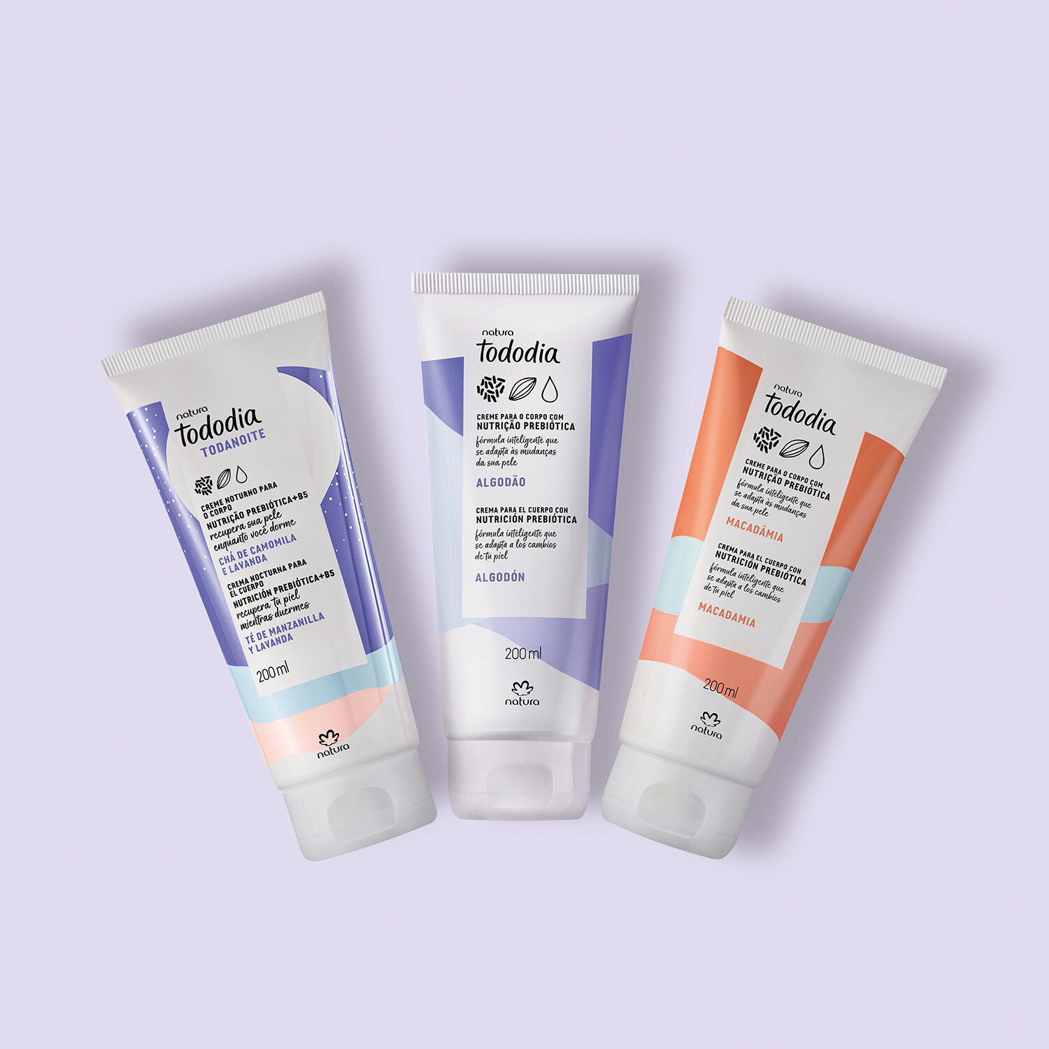Kit Cremes Corporais Tododia Macadâmia, Algodão e Chá de Camomila e Lavanda (3 produtos) 4 1793256689 831 Kit Cremes Corporais Tododia Macadamia Algodao e Cha de Camomila