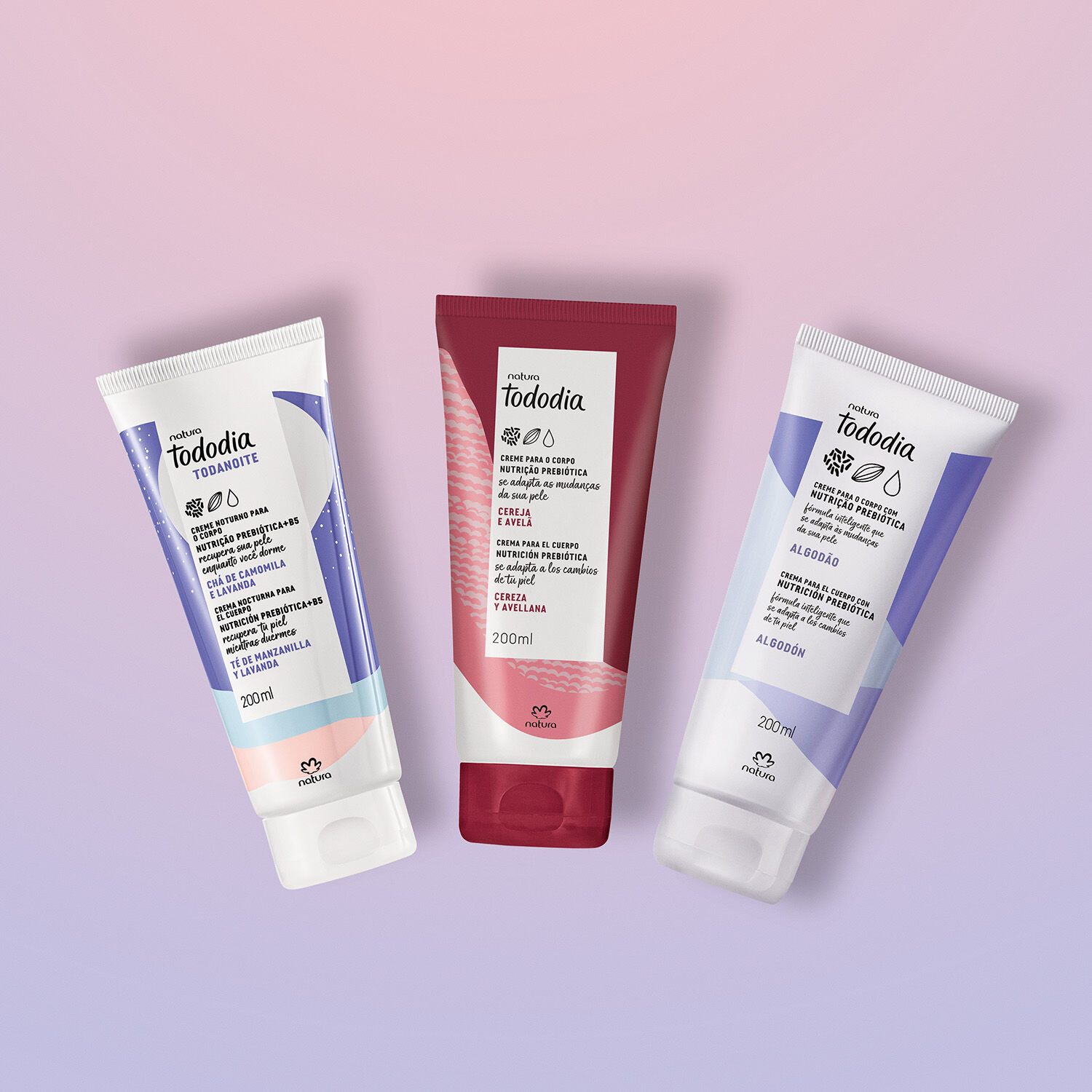 1793290568 66 Kit Tododia Hidratantes Corpo Cereja Algodao e Camomila 3 produtos
