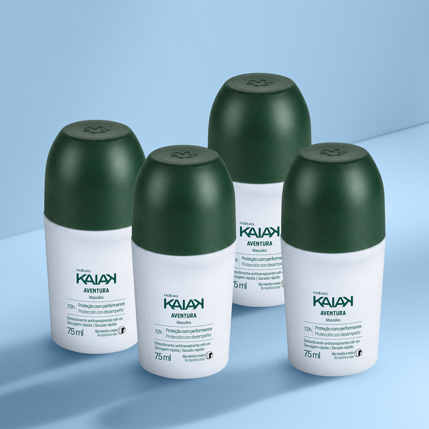 1793302493 263 Kit Desodorante Roll on Kaiak Aventura Masculino 4 unidades 75 ml