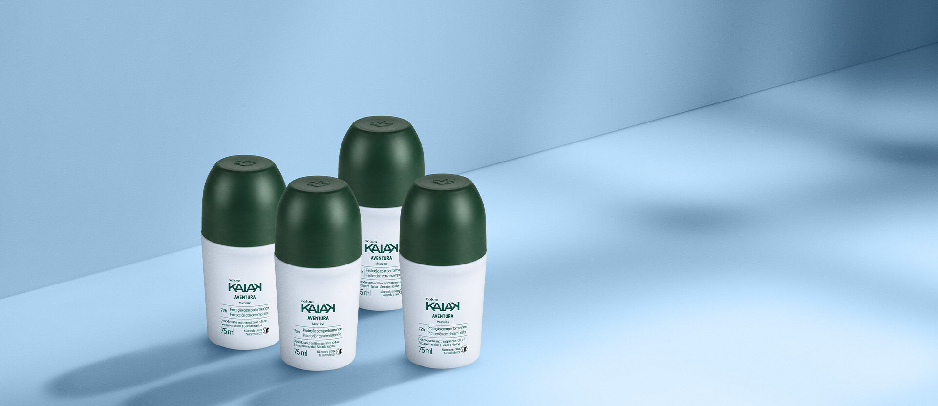 1793302493 579 Kit Desodorante Roll on Kaiak Aventura Masculino 4 unidades 75 ml