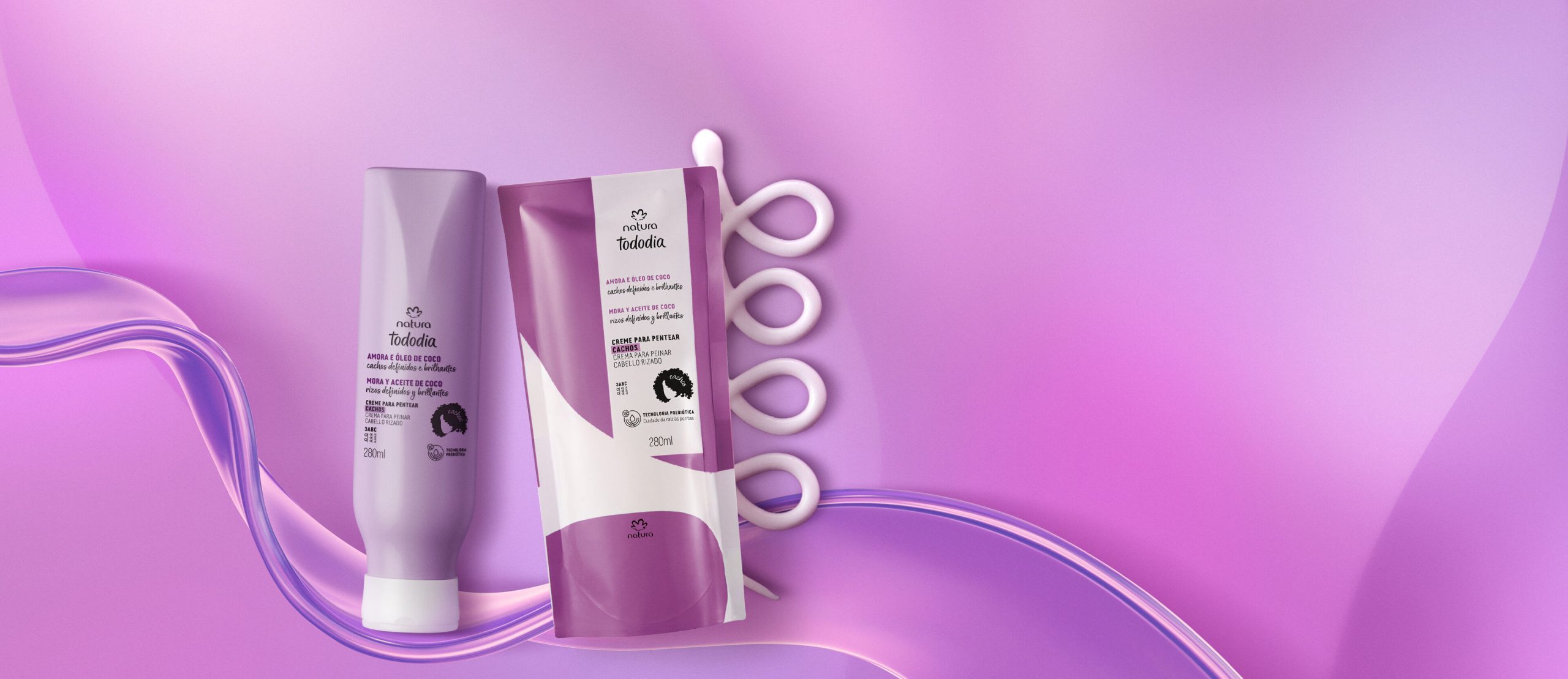 Kit Creme para Pentear Cachos Tododia Amora e Oleo de scaled