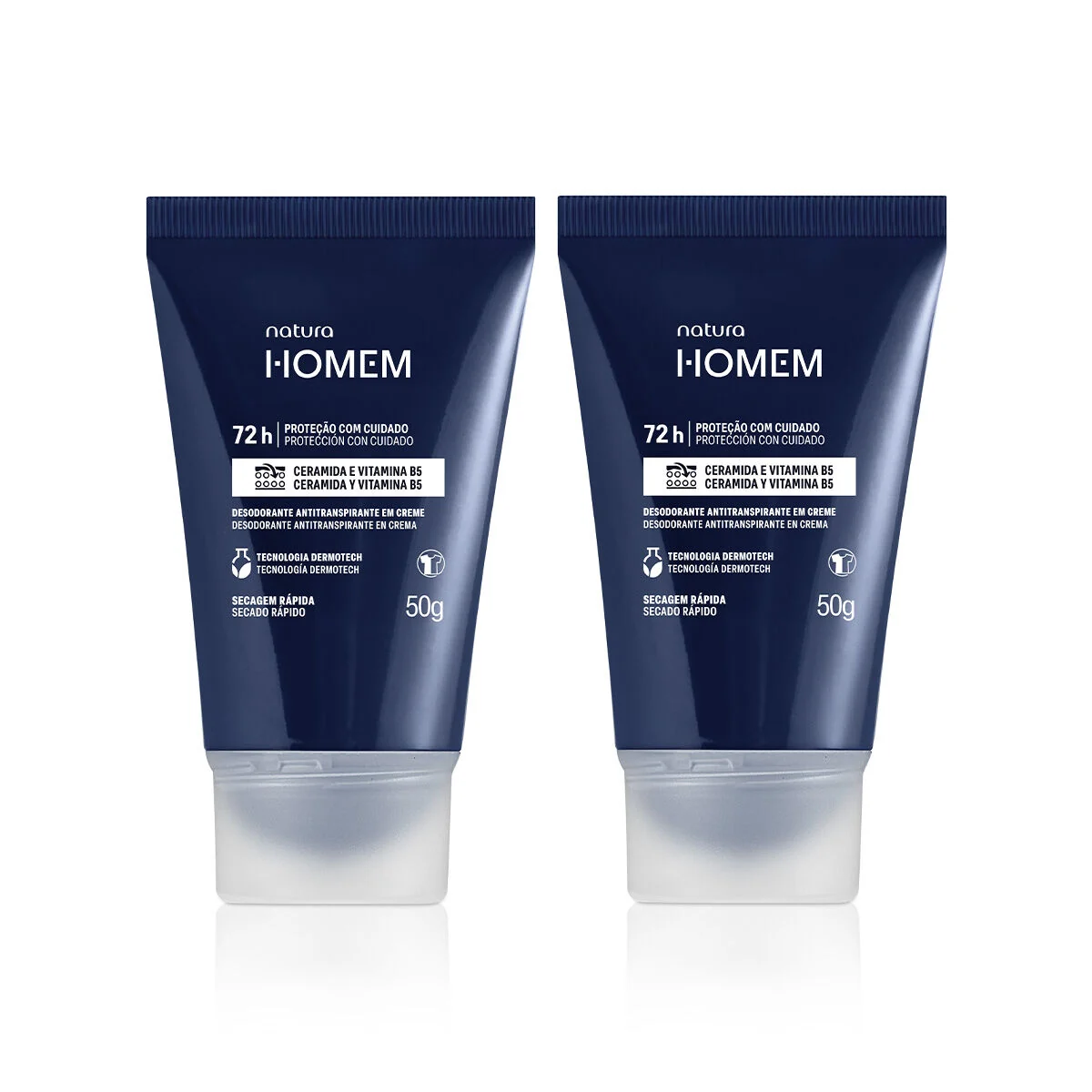Kit Desodorante Antitranspirante em Creme Natura Homem 50 g