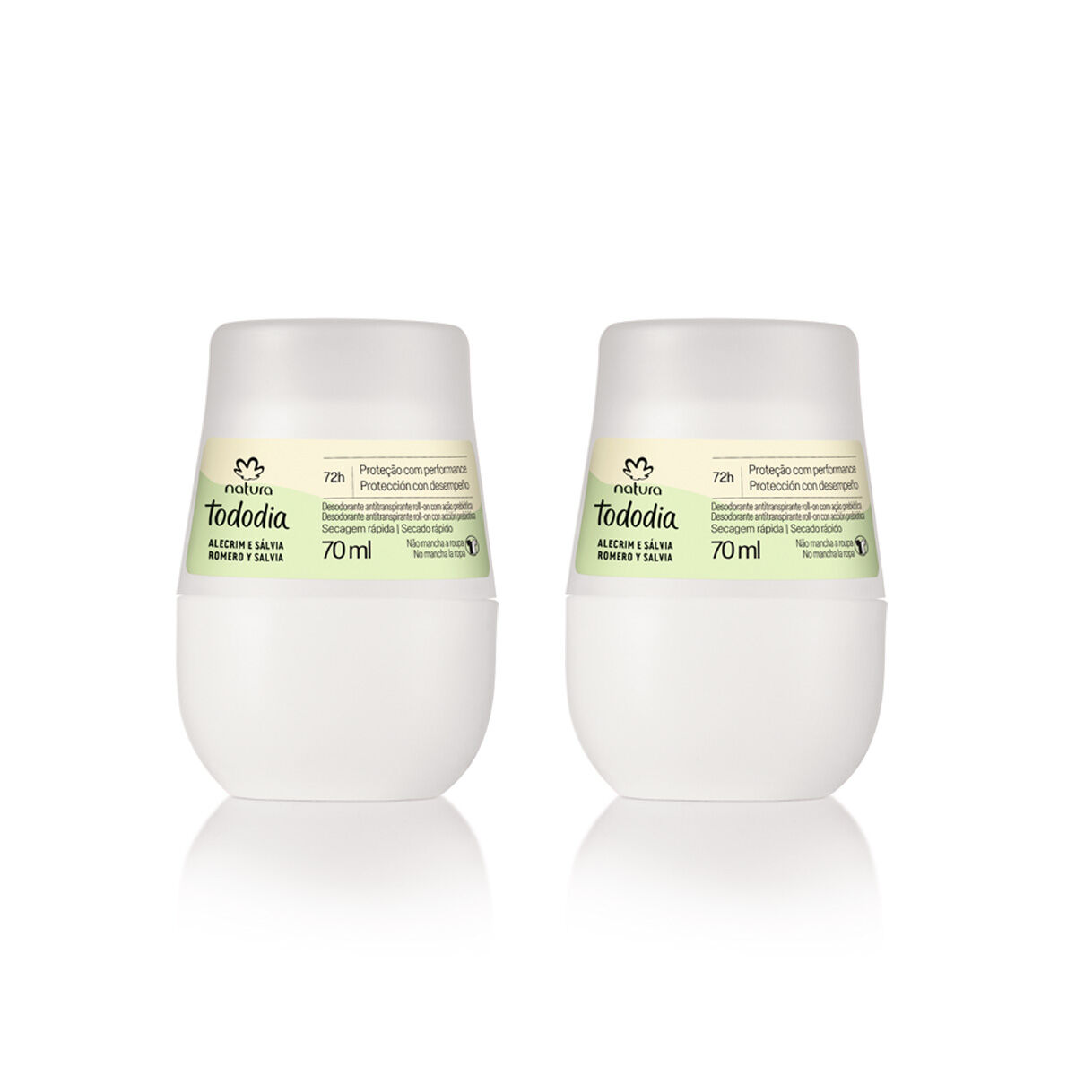 Kit Desodorantes Antitranspirantes Roll on Alecrim e Salvia 2 unidades