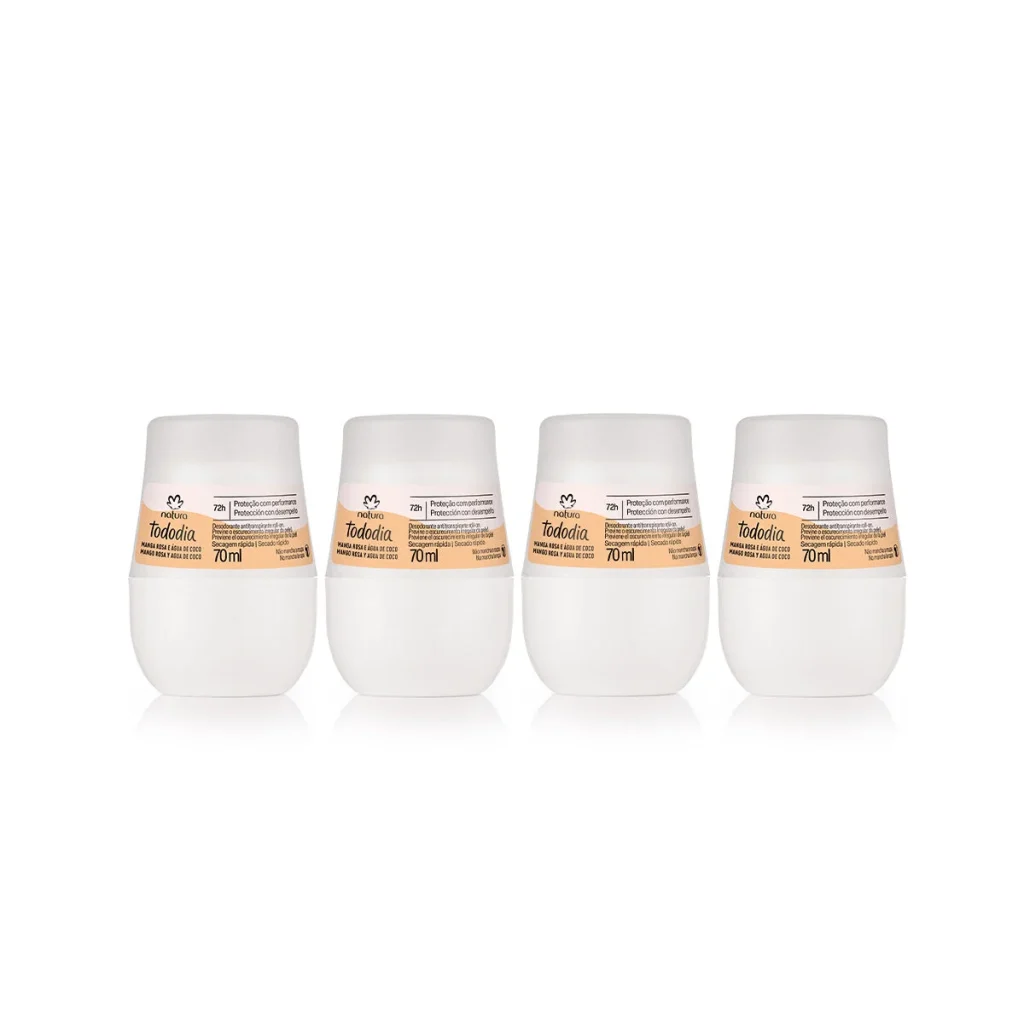 Kit Desodorantes Roll-on Tododia Manga Rosa e Água de Coco (4 produtos)