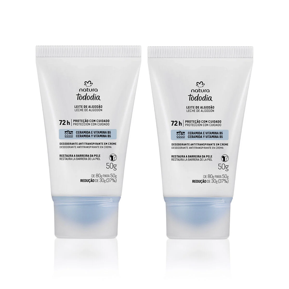 Kit Desodorantes em Creme Tododia Leite de Algodao 2 produtos
