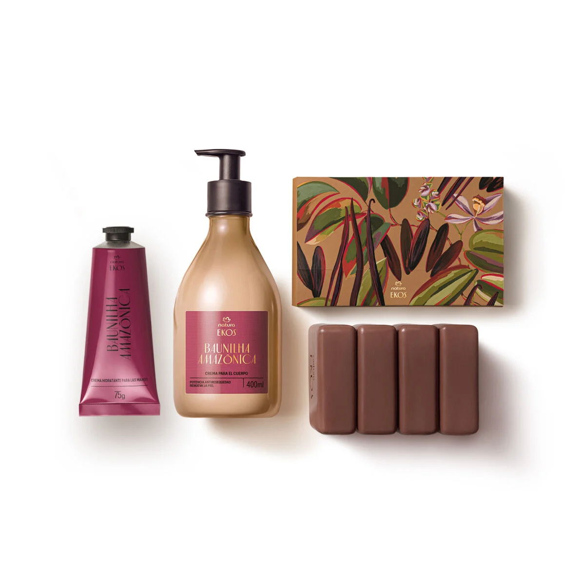 Kit Ekos Creme para o Corpo, Hidratante para as Mãos e Sabonete Baunilha Amazônica (3 produtos) 2 Kit Ekos Creme para o Corpo Hidratante para as Maos