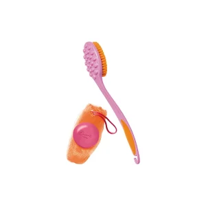 Kit Escova + Esponja De Banho Bicolor Laranja [AVNBRA-237198]