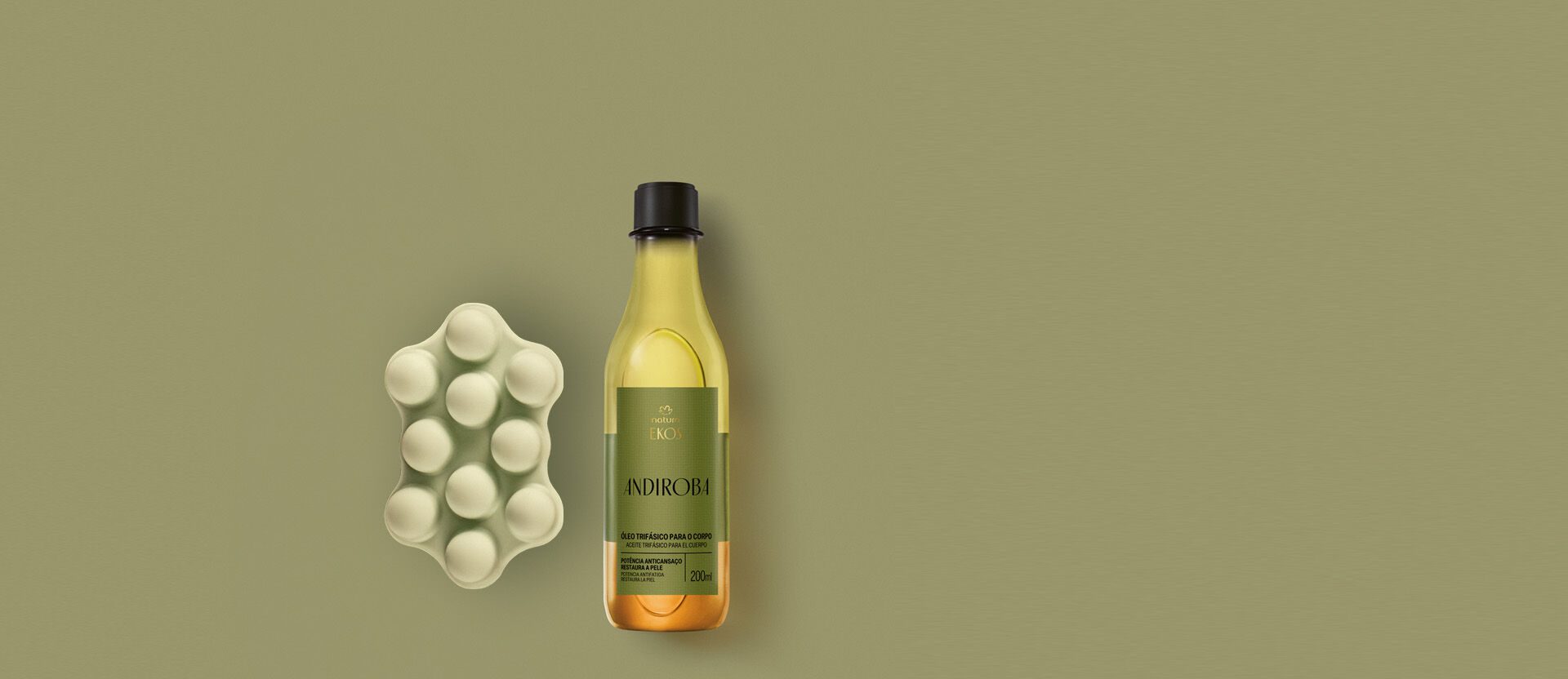 Kit Natal Sabonete Massageador e 2 Oleos Ekos Andiroba