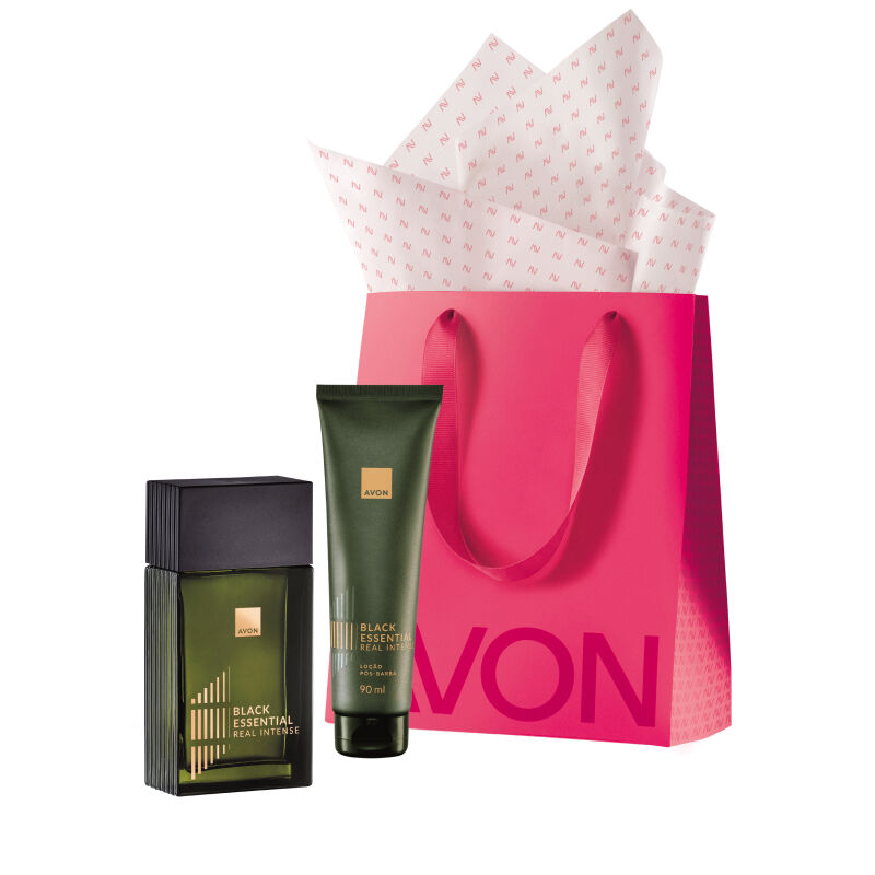Presente Avon Black Essential Real Intense Especial 2 Presente Avon Black Essential Real Intense Especial