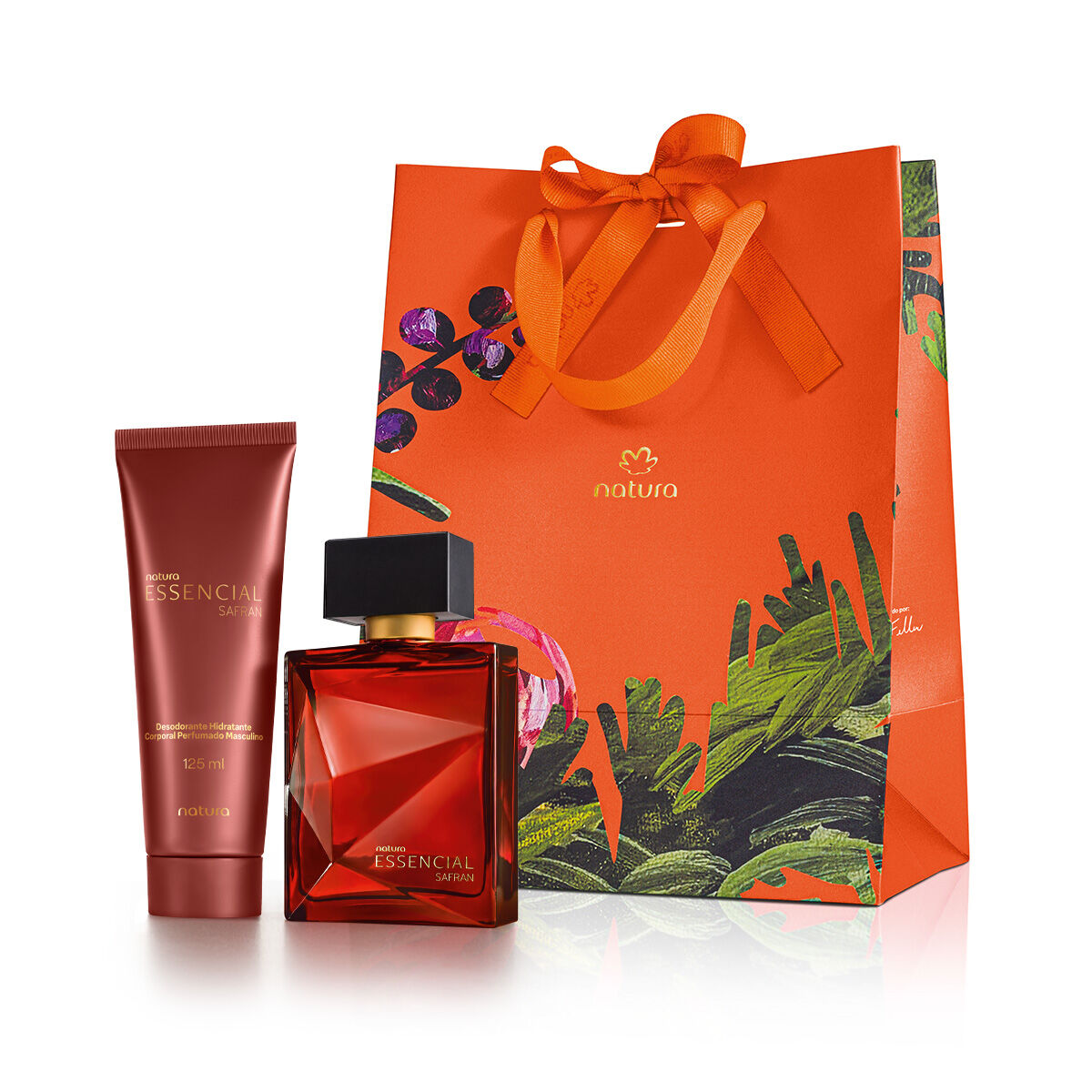 Presente Hidratante Corporal e Deo Parfum Essencial Safran Masculino