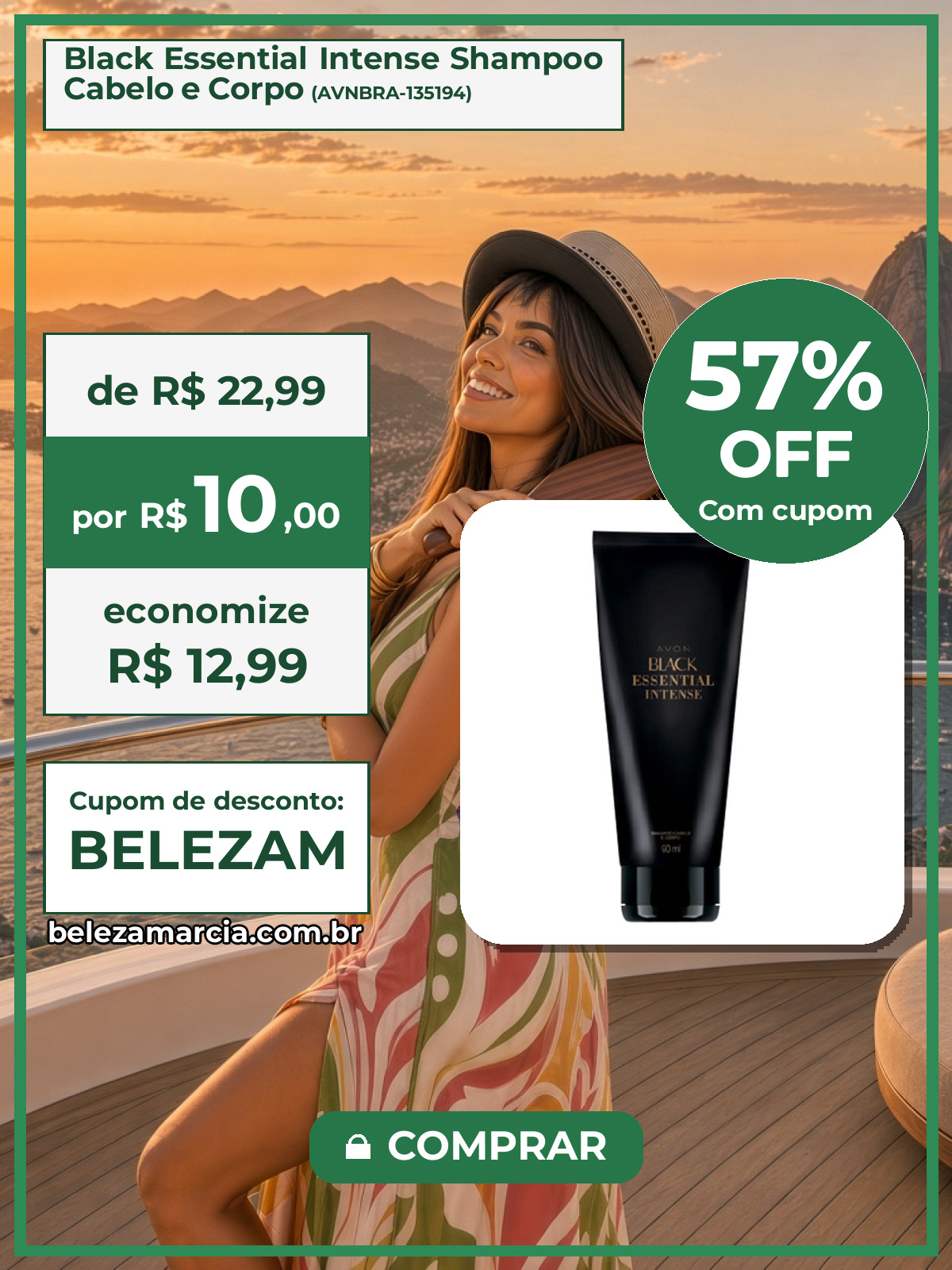 Black Essential Intense Shampoo Cabelo e Corpo