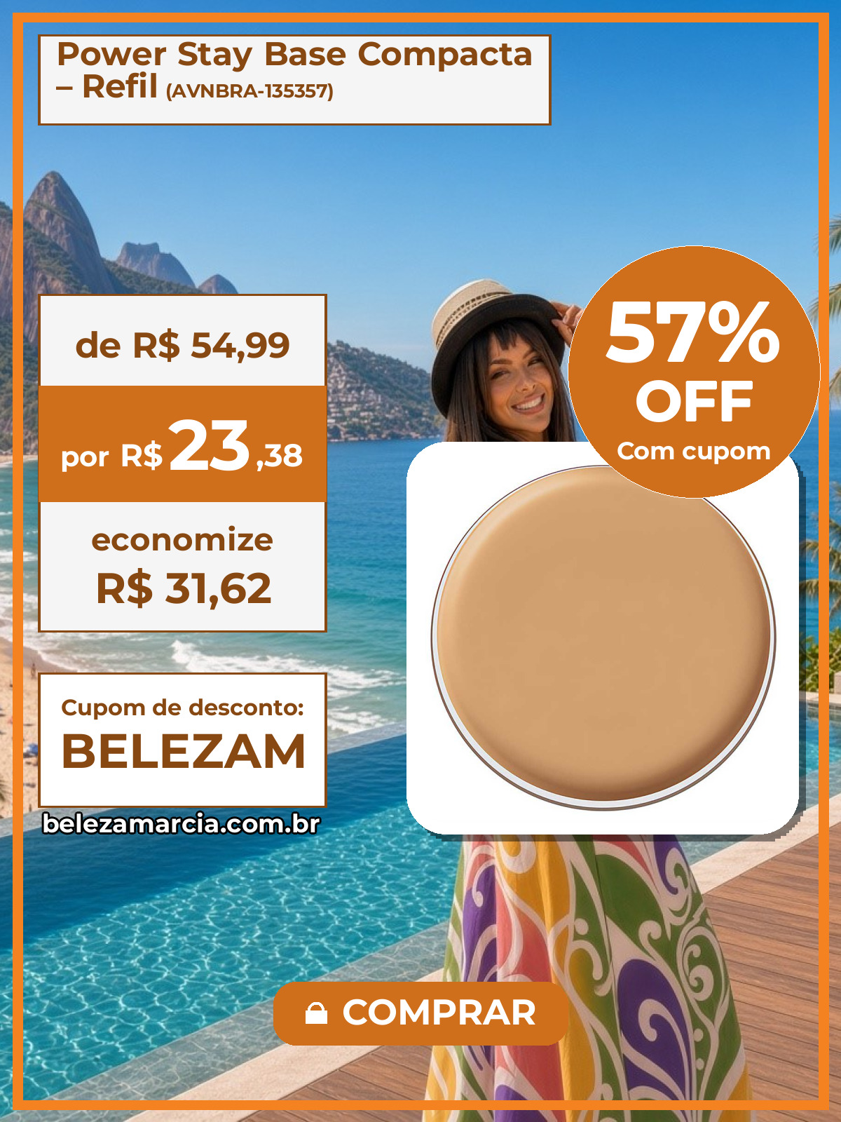 Power Stay Base Compacta – Refil
