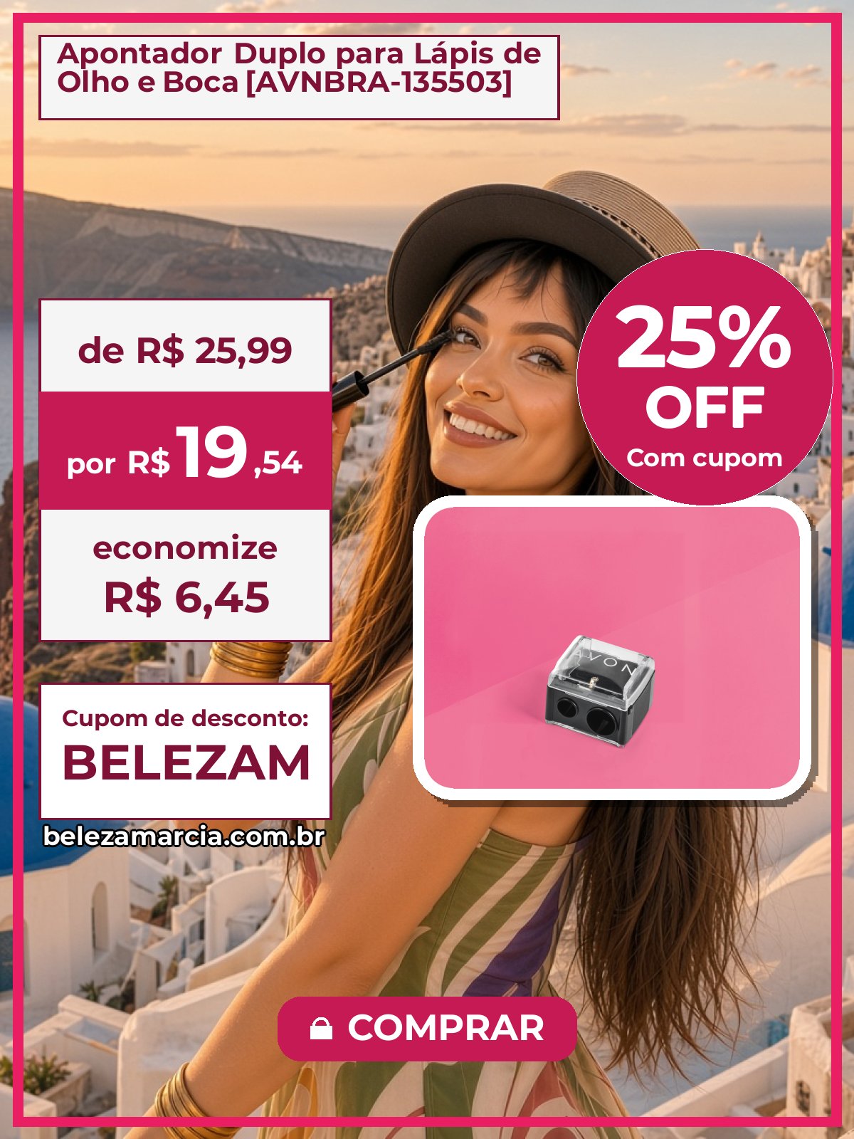 Apontador Duplo para Lápis de Olho e Boca [AVNBRA-135503]