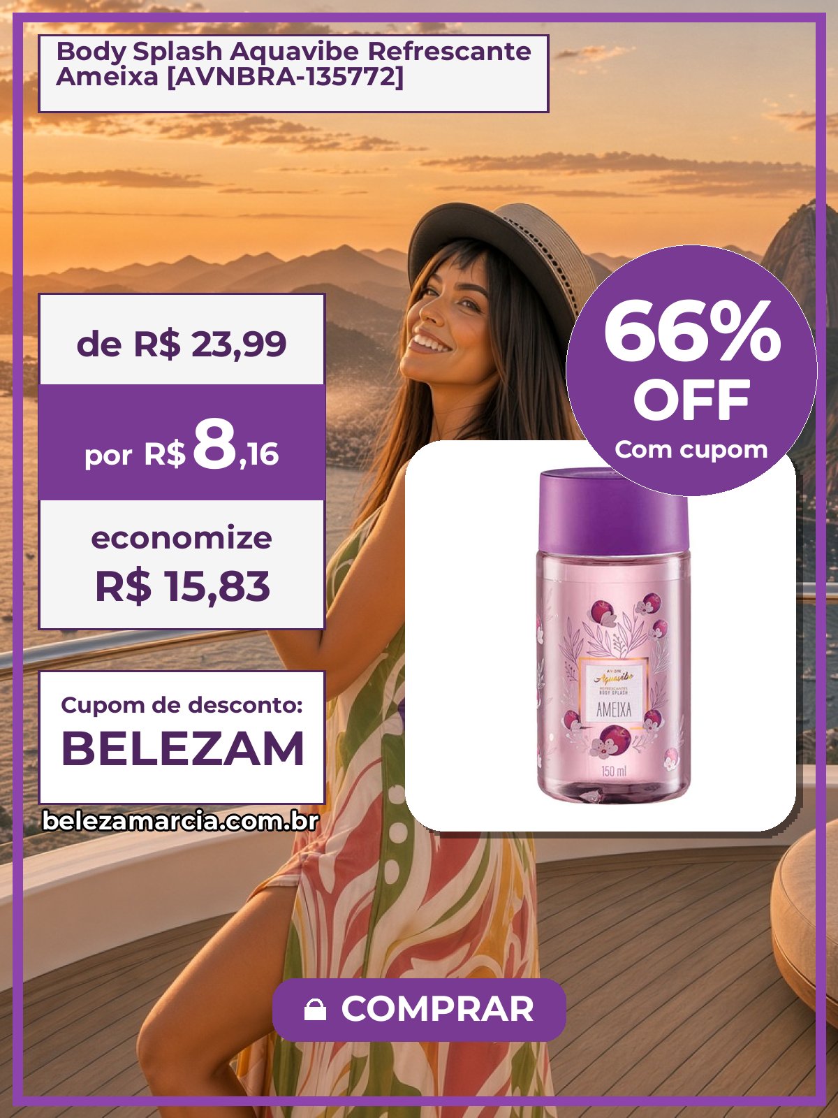 Body Splash Aquavibe Refrescante Ameixa [AVNBRA-135772]