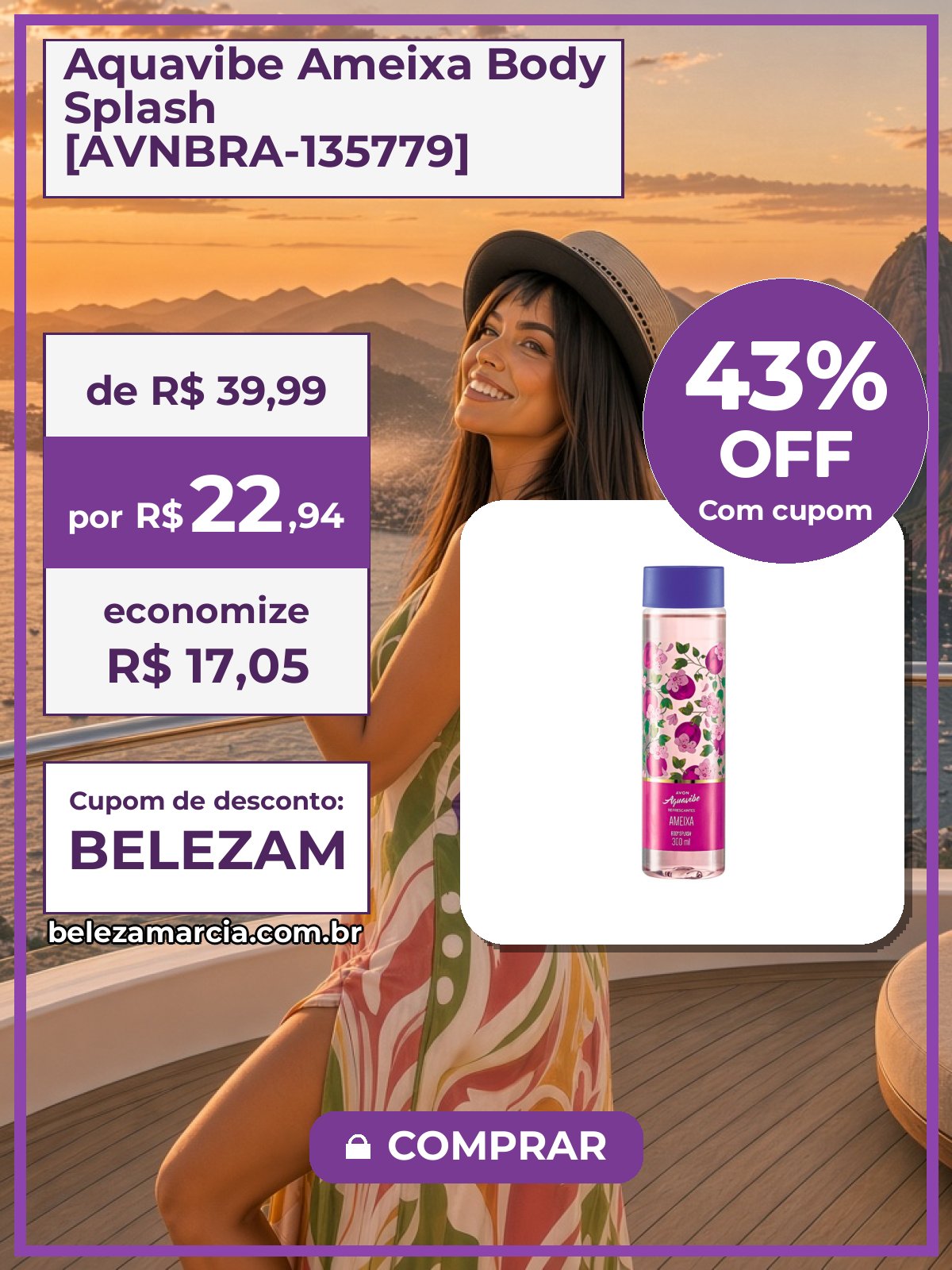Aquavibe Ameixa Body Splash [AVNBRA-135779]