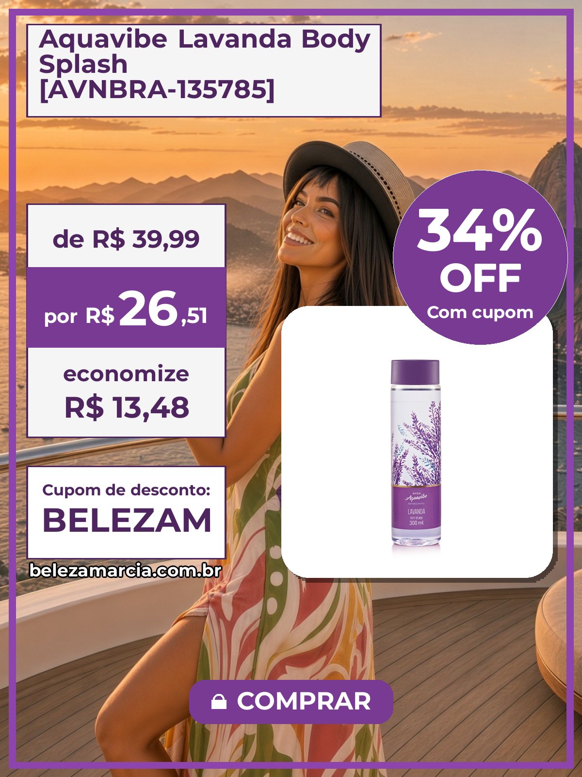 Aquavibe Lavanda Body Splash [AVNBRA-135785]